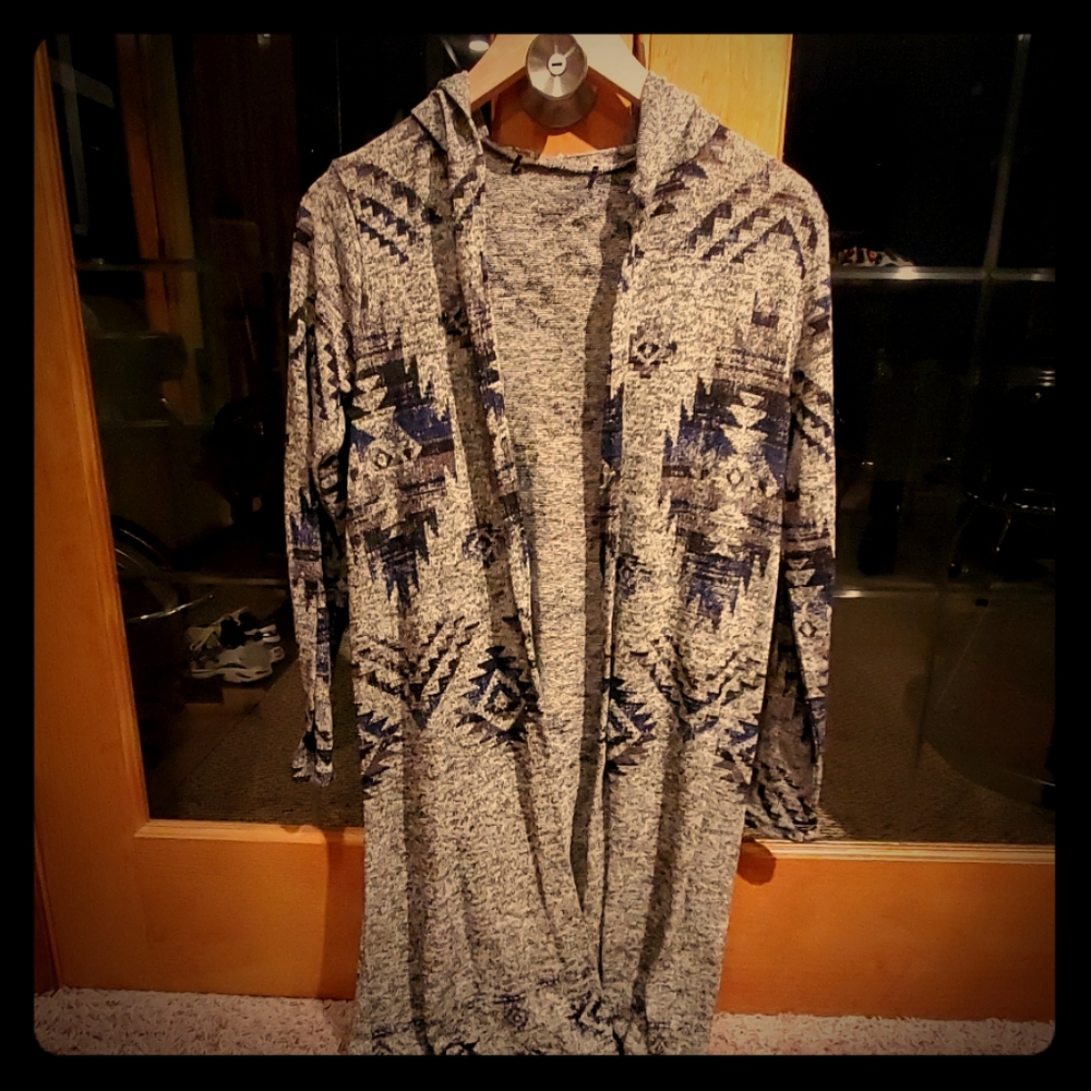Aztec print cardigan